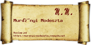 Murányi Modeszta névjegykártya