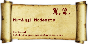 Murányi Modeszta névjegykártya