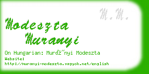 modeszta muranyi business card